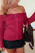 Load image into Gallery viewer, Noémie Off-Shoulder Knit – Wine