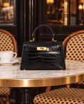 Load image into Gallery viewer, The Janáe Mini Handbag — Noir Croc