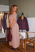 Load image into Gallery viewer, The Élodie Pleated Dress – Rosé Mocha