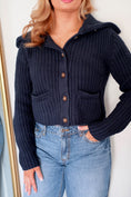 Load image into Gallery viewer, The Midnight Ridge Collar Knit