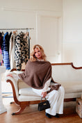 Load image into Gallery viewer, The Palais Poncho Shawl - Café Chestnut