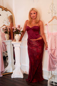 Load image into Gallery viewer, The Juliette Wine Blossom Dress