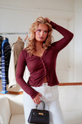 Load image into Gallery viewer, The Folklore Lace Top - Wine