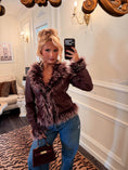 Load image into Gallery viewer, Brigitte Fur-Trim Jacket — Bordeaux