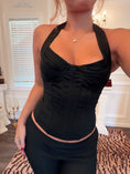 Load image into Gallery viewer, Nicolette Halter Corset — Noir
