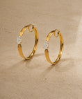 Load image into Gallery viewer, Farrah Pear Cz Hoops
