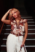 Load image into Gallery viewer, Marivelle Lace Blouse – Mocha Bloom