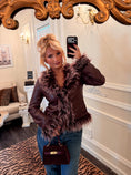 Load image into Gallery viewer, Brigitte Fur-Trim Jacket — Bordeaux