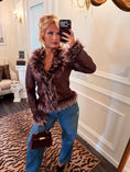 Load image into Gallery viewer, Brigitte Fur-Trim Jacket — Bordeaux