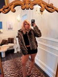 Load image into Gallery viewer, Bambi Faux Fur Jacket — Spotted Chocolate.