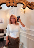 Load image into Gallery viewer, The Camille Quarter Sleeve Top — White