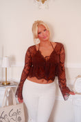 Load image into Gallery viewer, The Colette Lace Babydoll Blouse – Cocoa