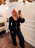 Load image into Gallery viewer, Lucille Ruffle Blouse — Noir