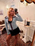 Load image into Gallery viewer, Claudette Contrast Knit — Bleu Ciel