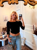 Load image into Gallery viewer, Camille Boat Neck Top — Noir