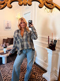 Load image into Gallery viewer, Frankie Oversized Plaid Shirt — Denim Blue