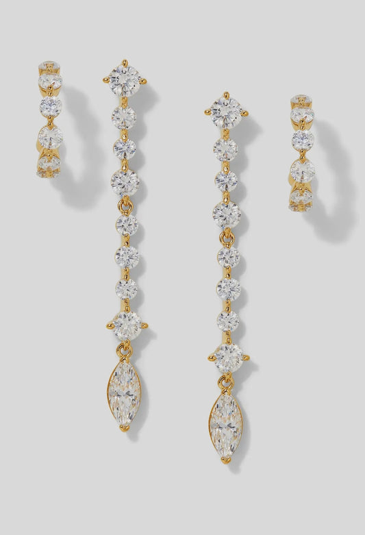 Cassi Linear & Hoop Earring Set