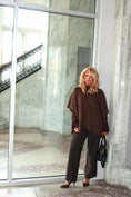 Load image into Gallery viewer, Heirloom Drape Mohair Sweater — Cocoa

