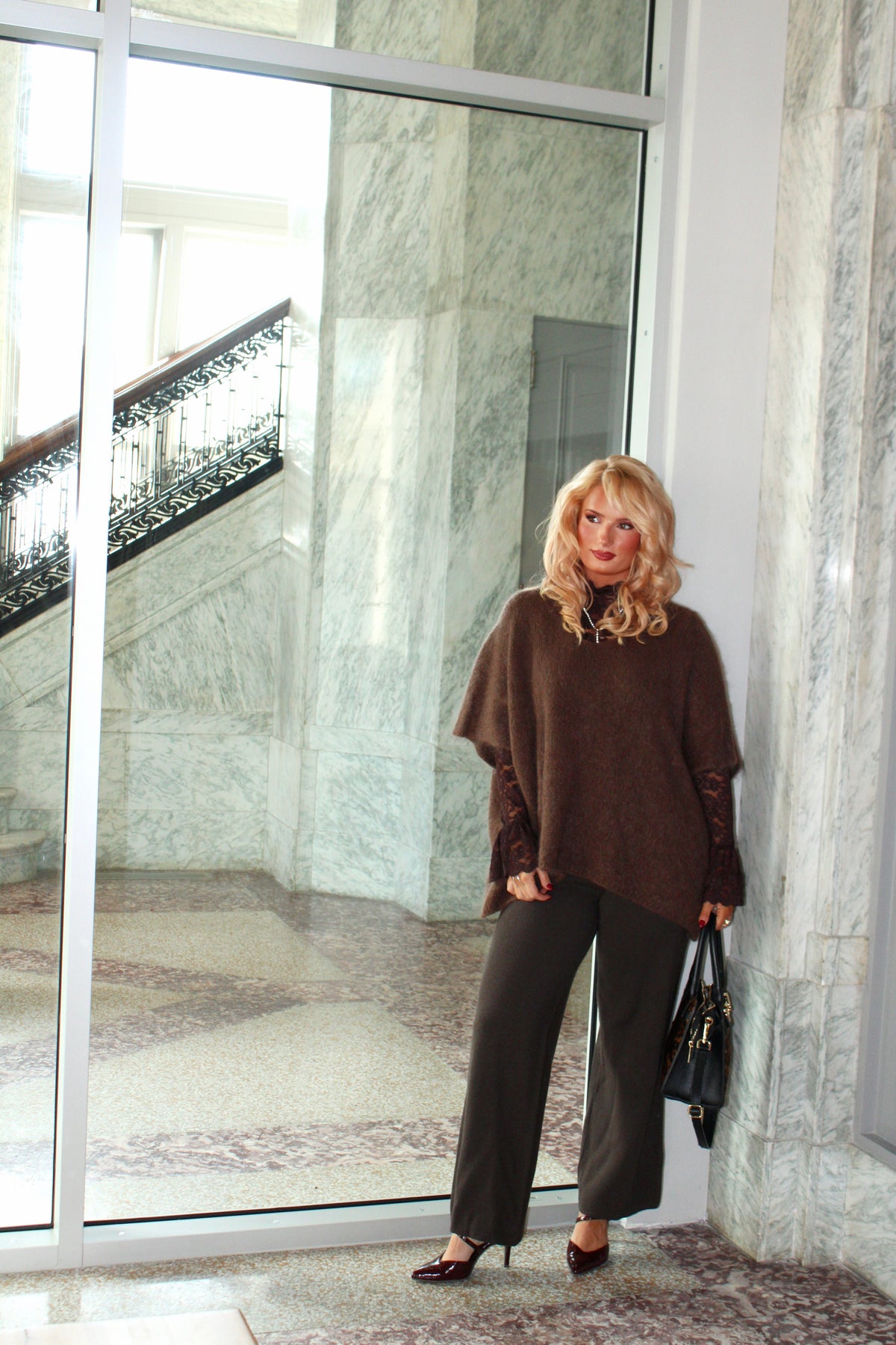 Heirloom Drape Mohair Sweater — Cocoa
