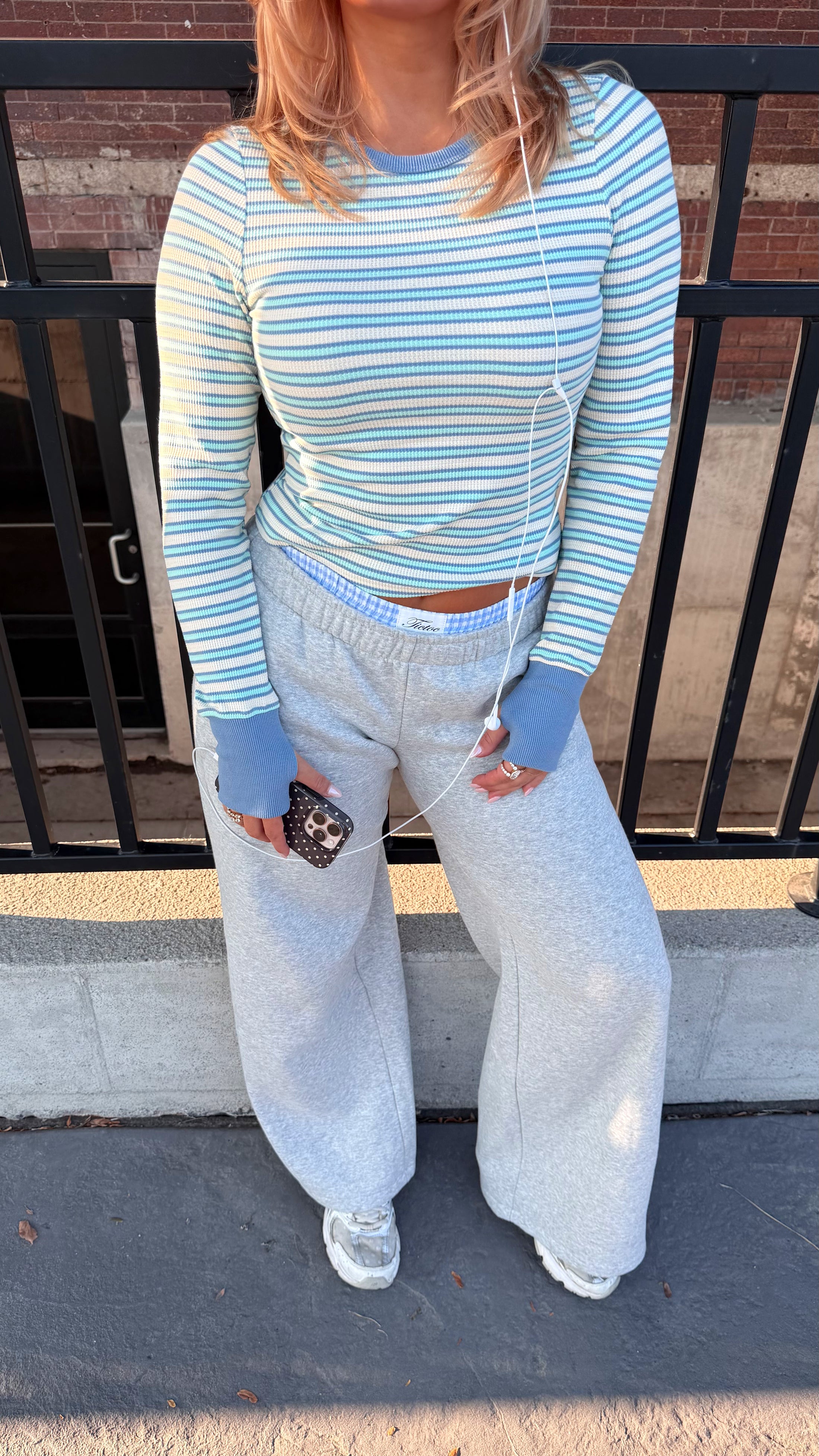 Blythe Thermal Top - Oxford Stripe