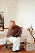 Load image into Gallery viewer, The Palais Poncho Shawl - Café Chestnut
