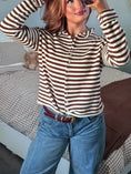 Load image into Gallery viewer, The Ashford Stripe Mockneck - Chocolate
