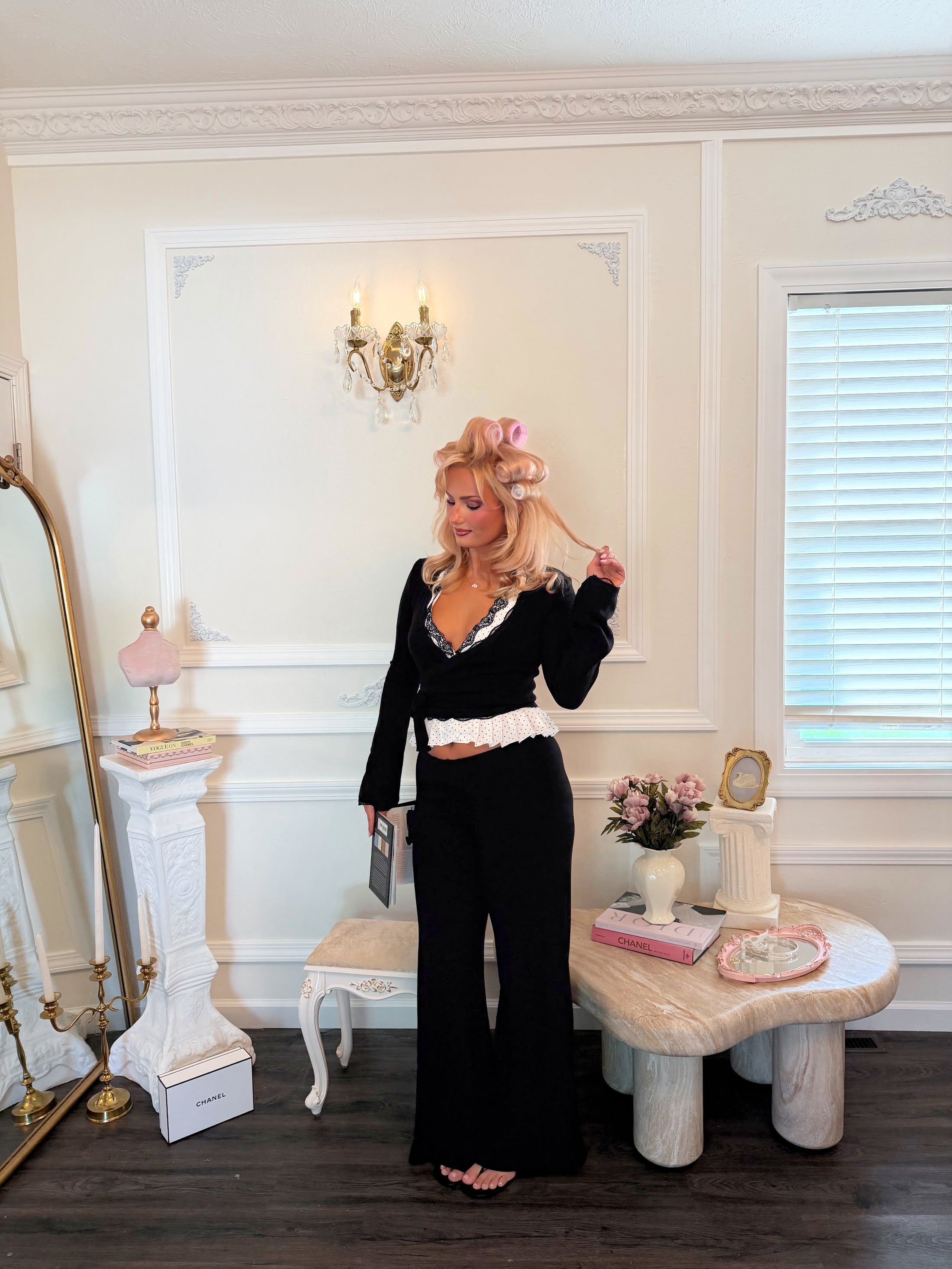 The Romy Lace Wrap Set — Parisian Noir