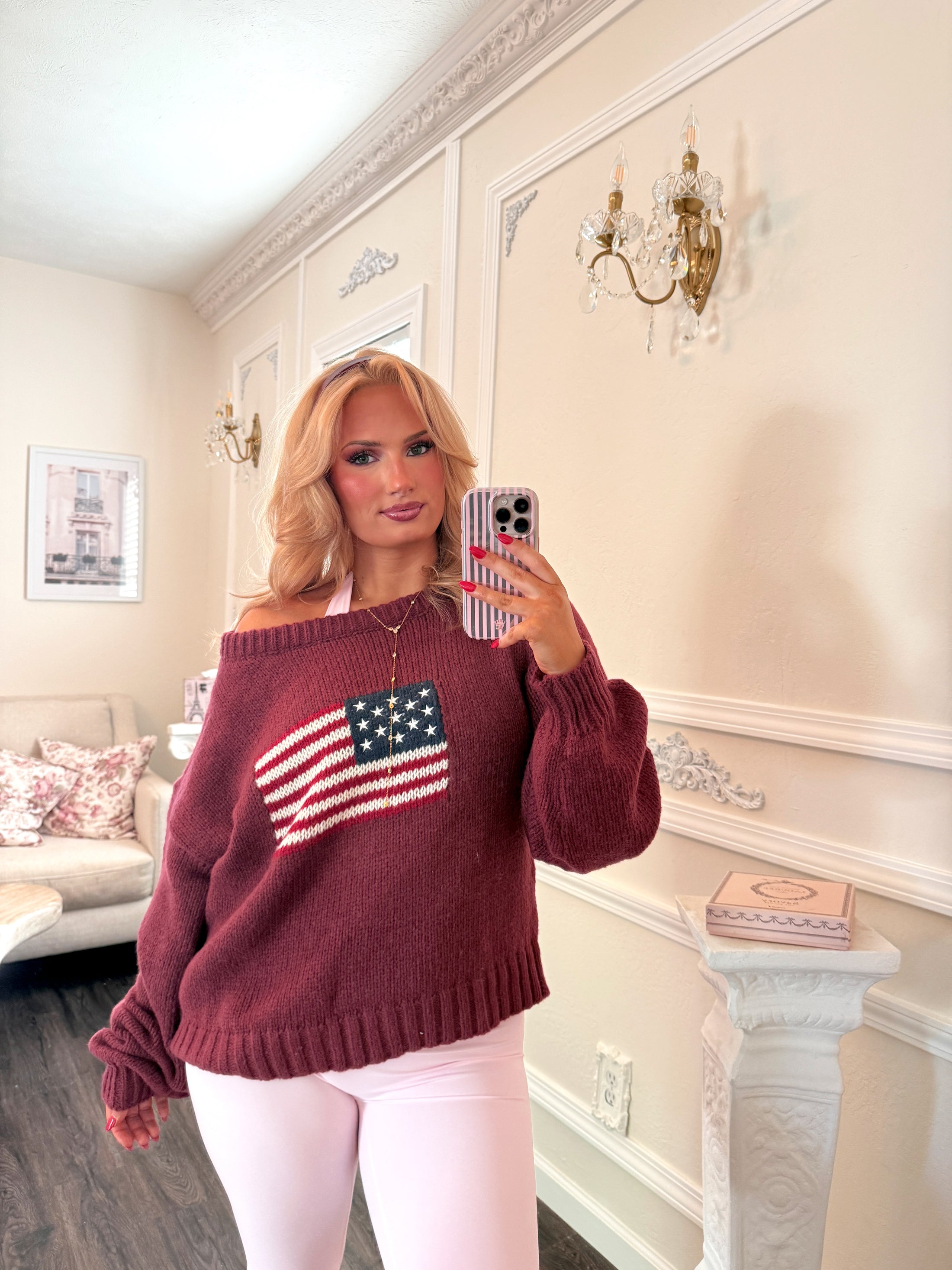 Brandy American Preppy Sweater - Merlot