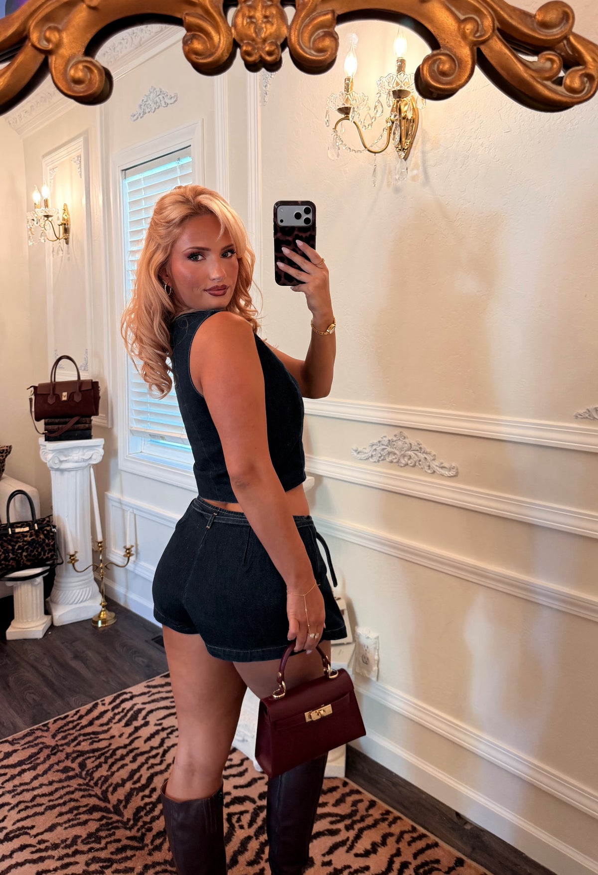 The Sloane Dark Denim Set