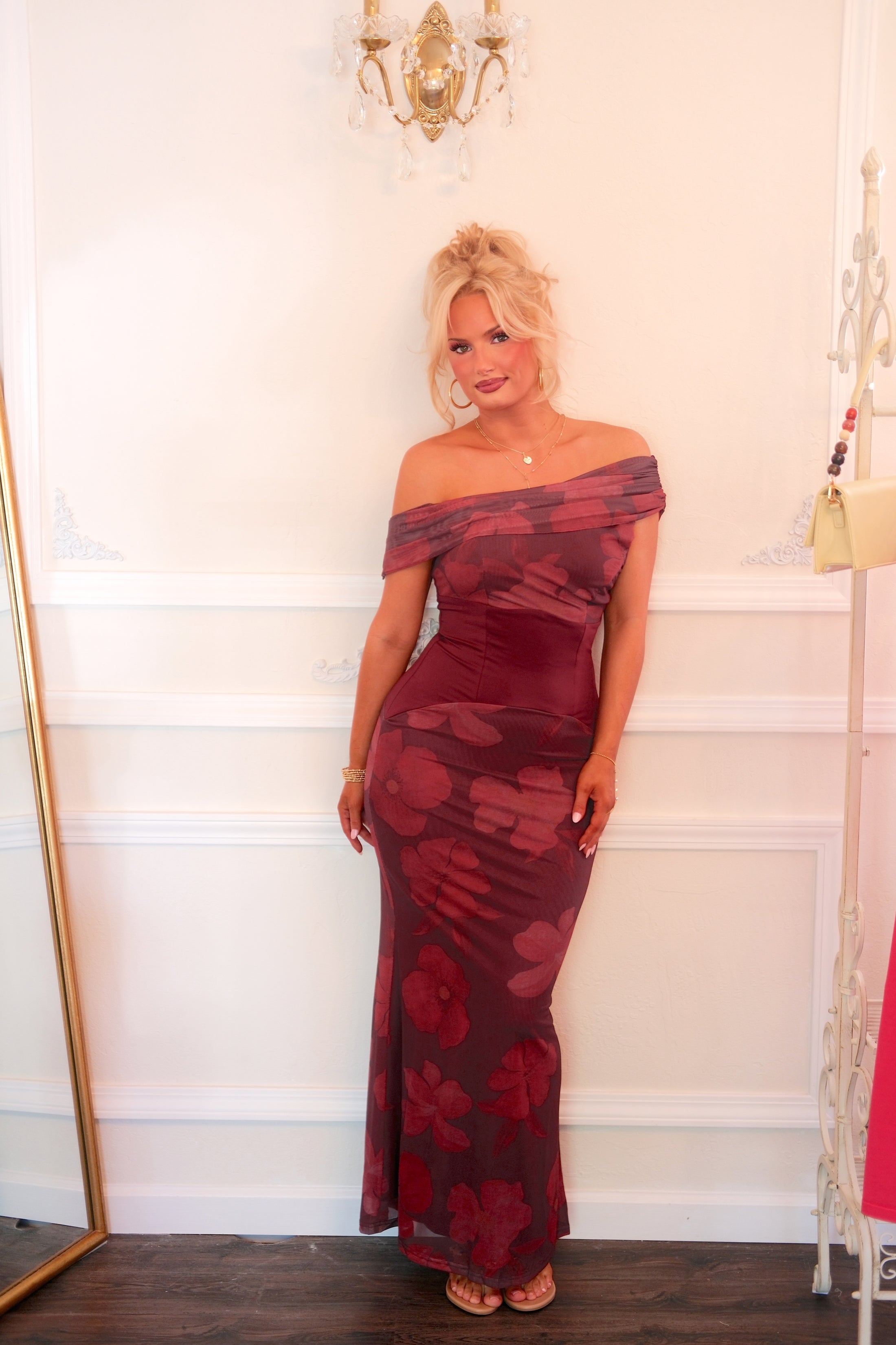 The Merlot Hibiscus Dress