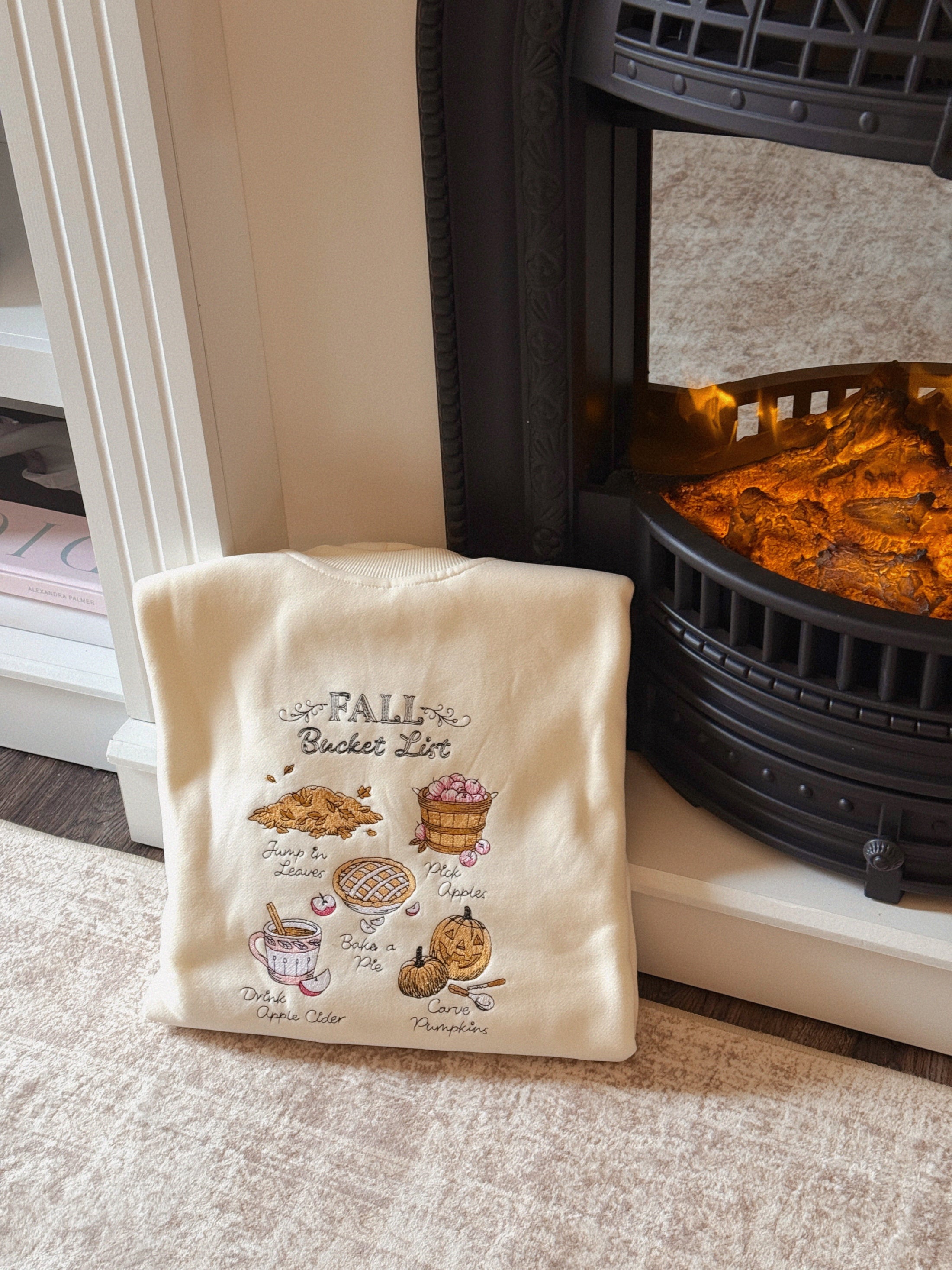 Fall Bucket List Pullover - Cream