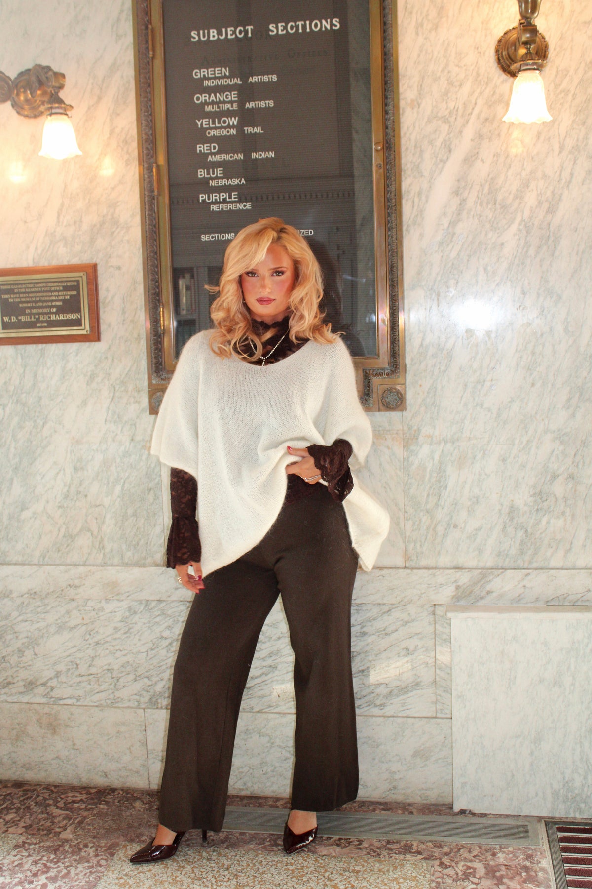 Heirloom Drape Mohair Sweater — Ivory