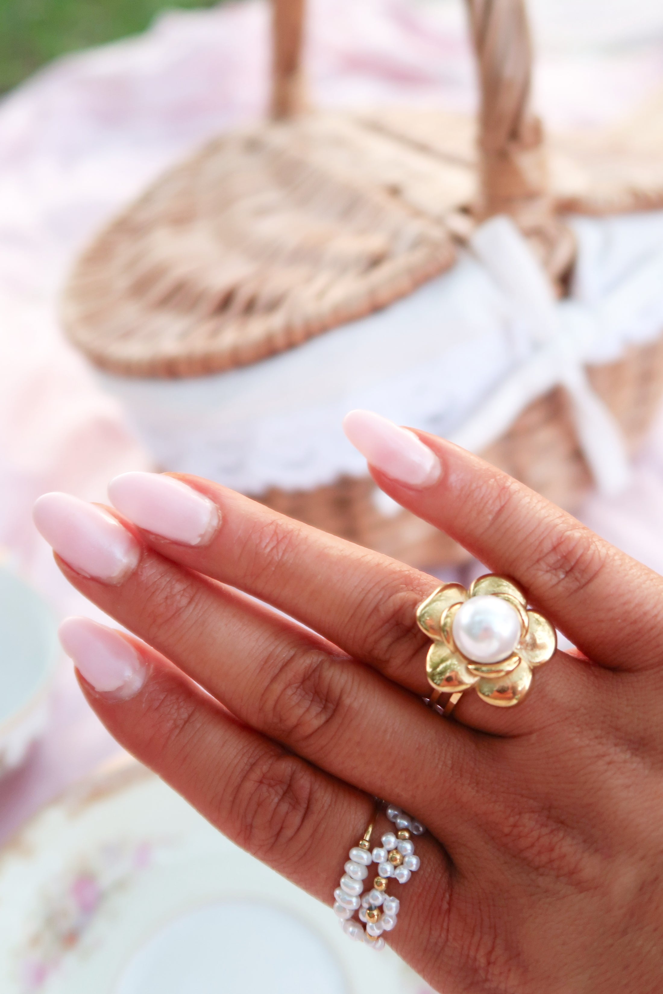 Pearl Poppy Ring