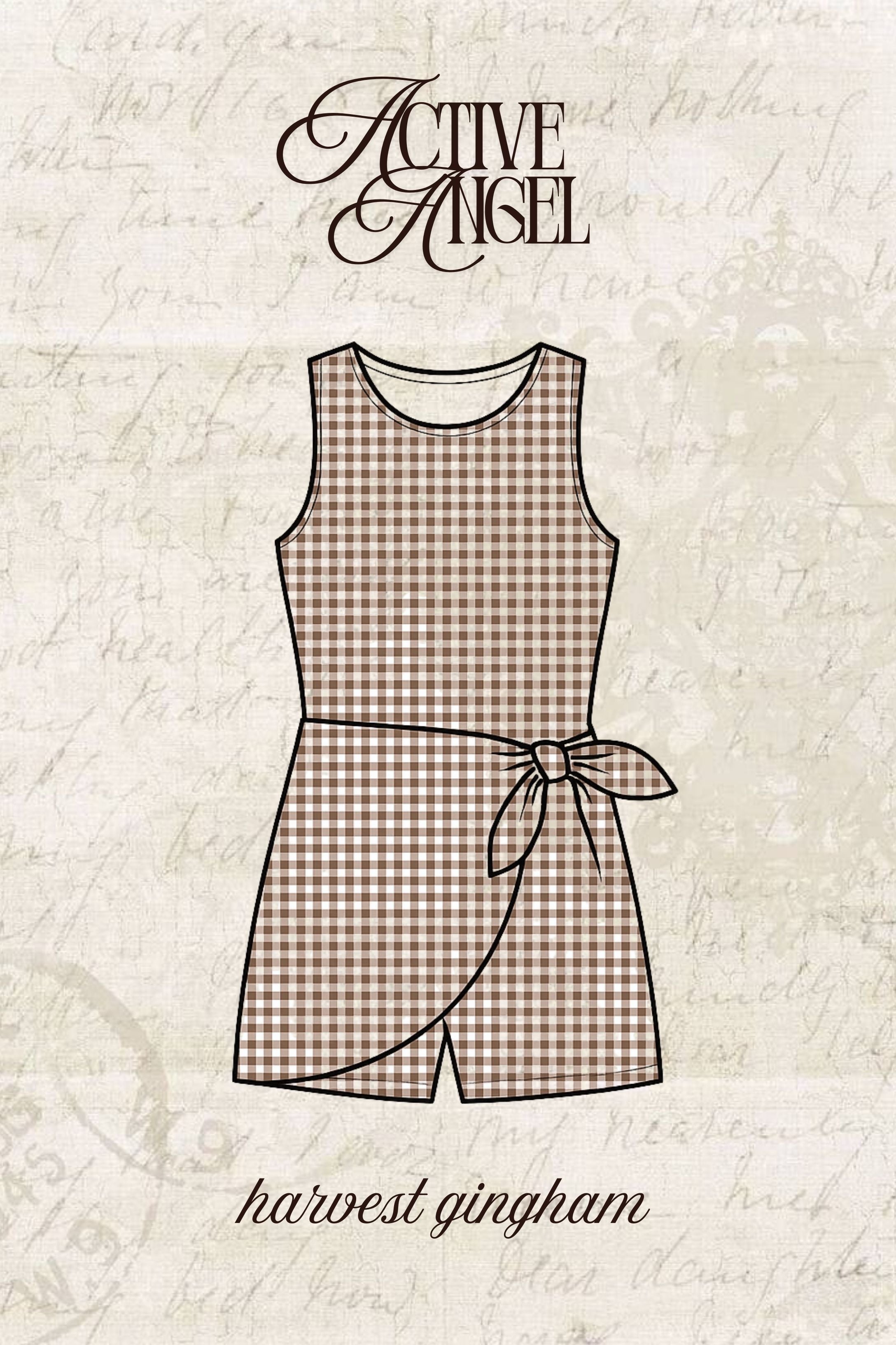 Active Angel Skortsie - Brown Gingham