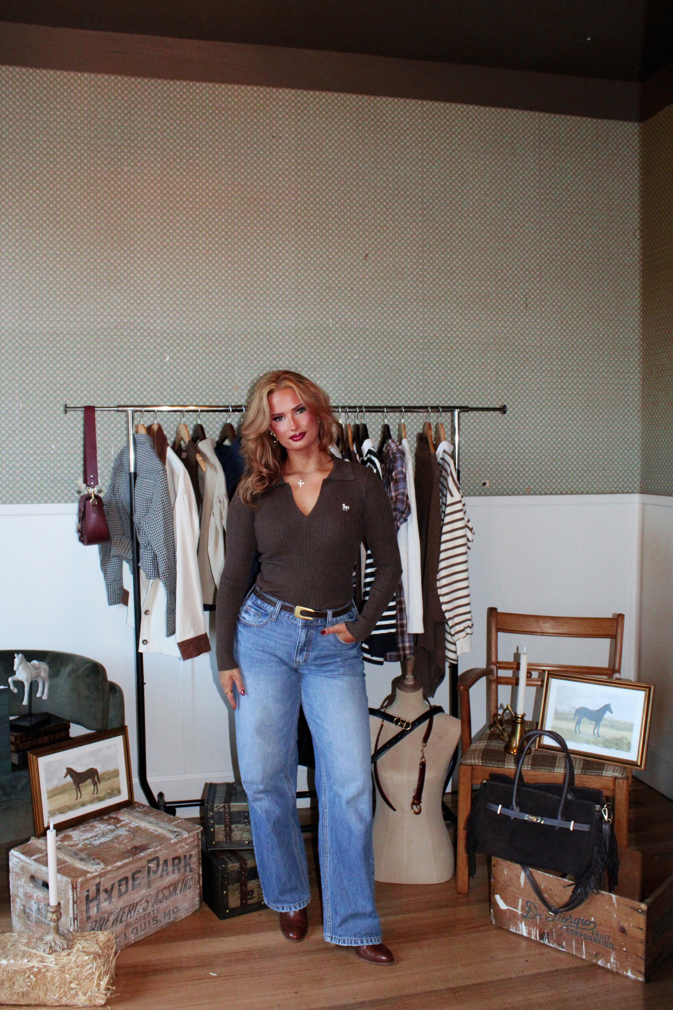 The Equestrian Polo Top - Saddle Brown