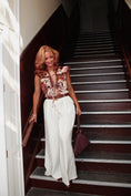 Load image into Gallery viewer, Marivelle Lace Blouse – Mocha Bloom
