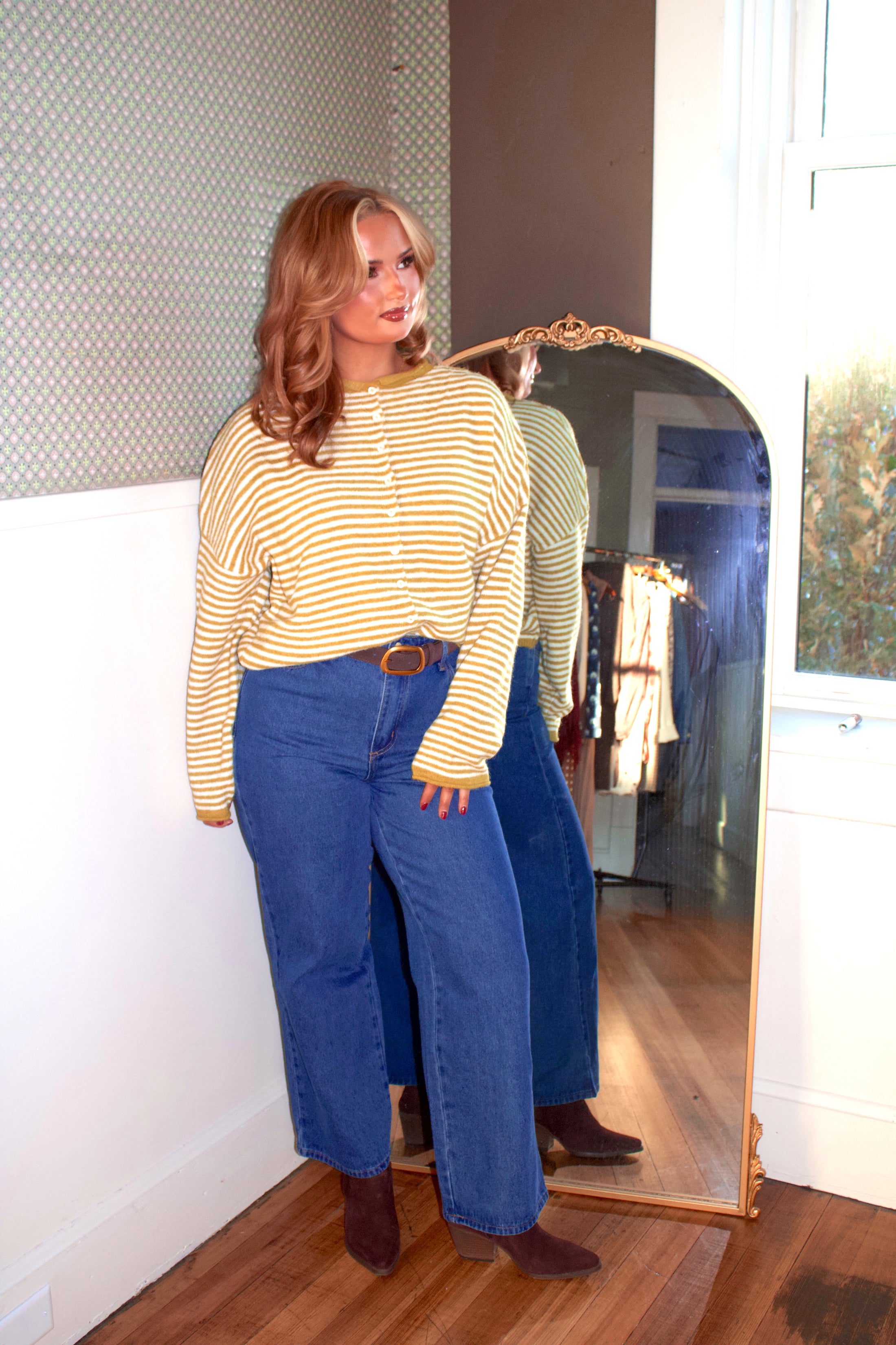 Timeless Threads Cardigan - Mustard Seed