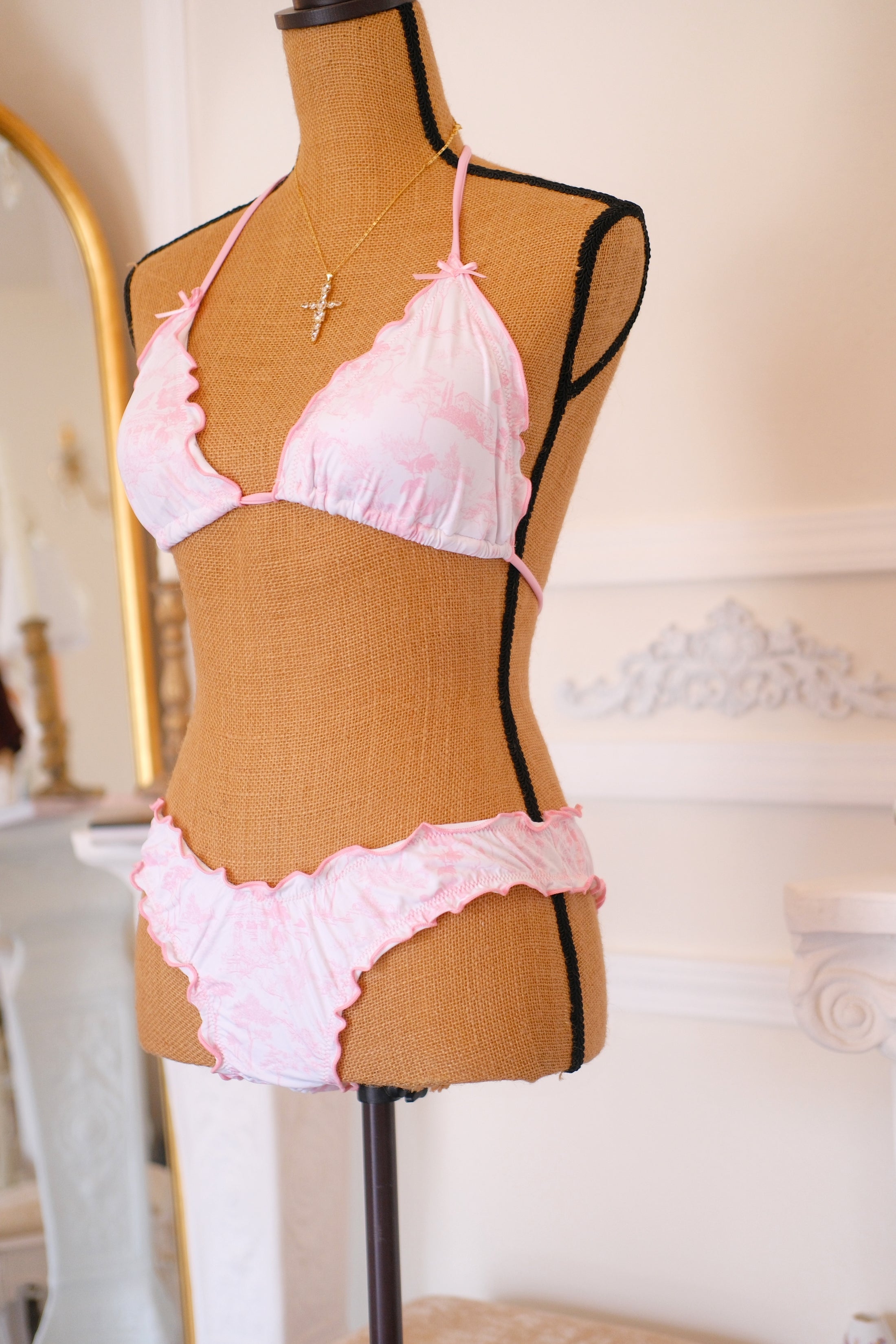 The Colette Toile Bikini Set – Blush