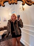 Load image into Gallery viewer, Bambi Faux Fur Jacket — Spotted Chocolate.
