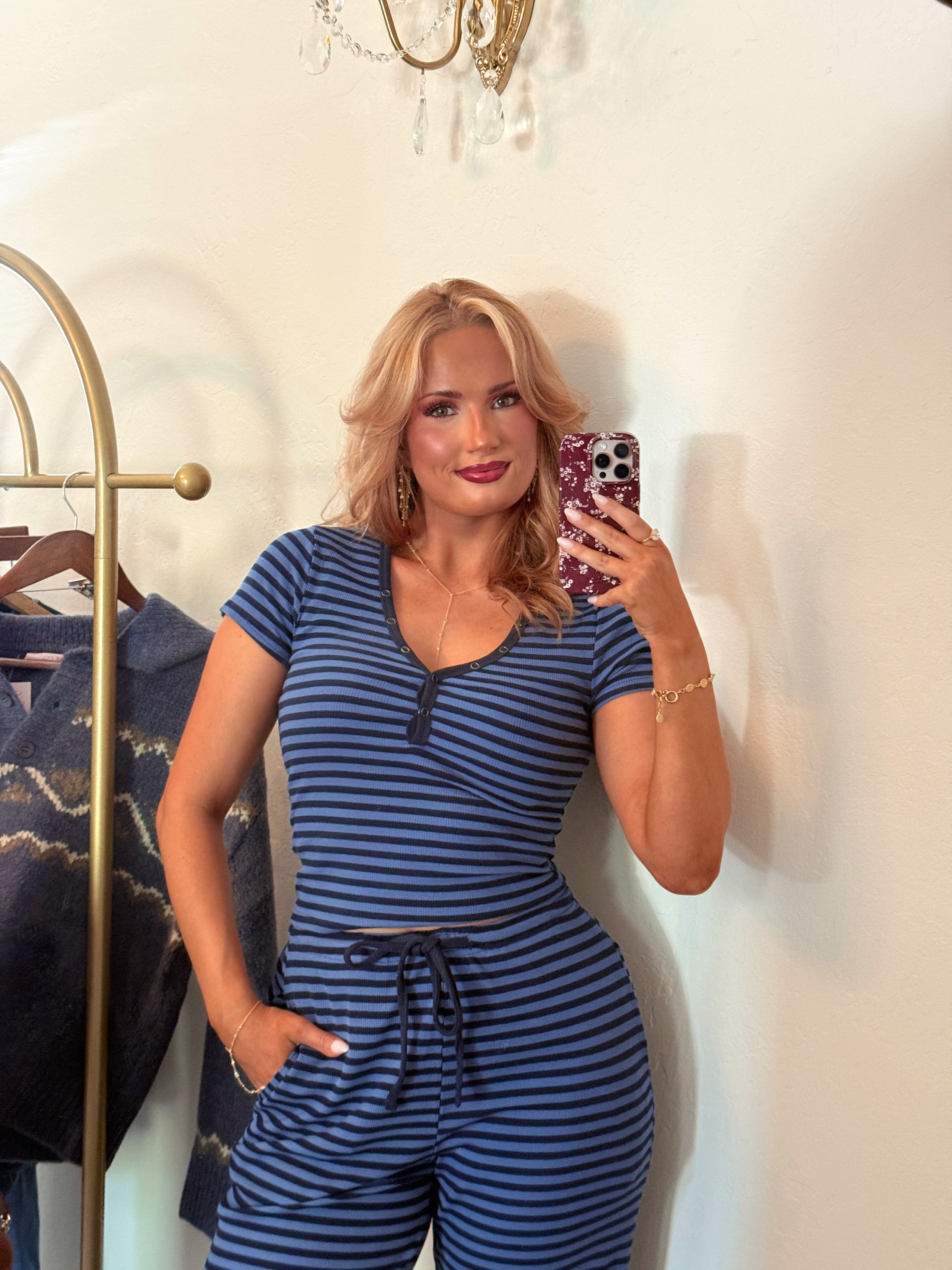 The Mariselle Set – Navy Stripe