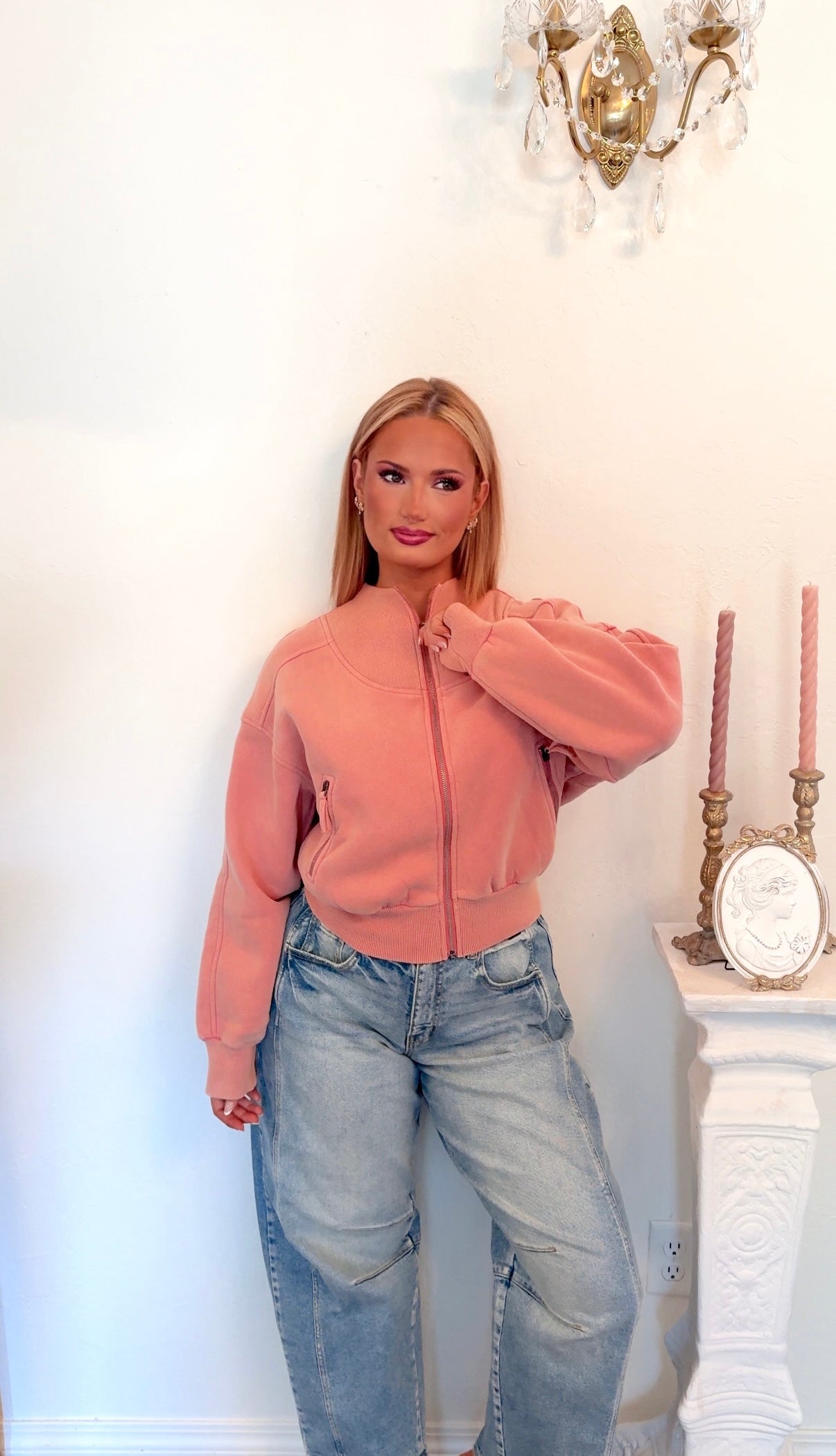 The Reverie Rose Zip Up