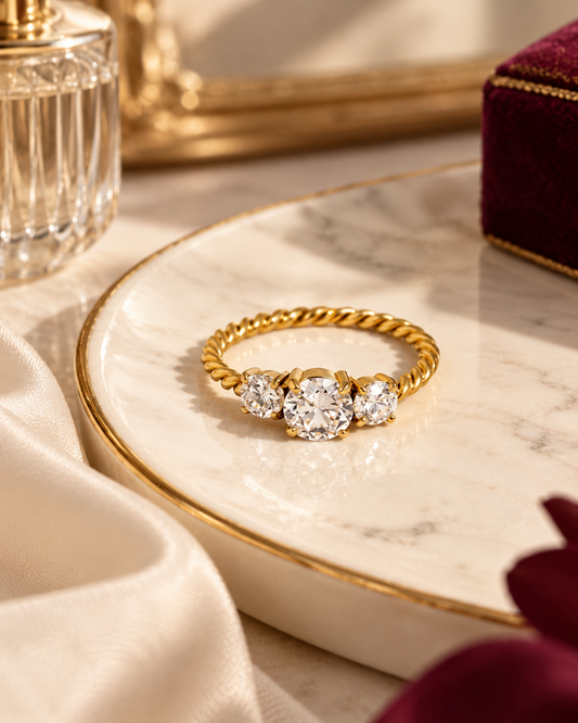 The Bellamy Three-Stone Ring