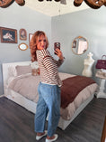 Load image into Gallery viewer, The Ashford Stripe Mockneck - Chocolate
