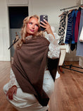 Load image into Gallery viewer, The Palais Poncho Shawl - Café Chestnut
