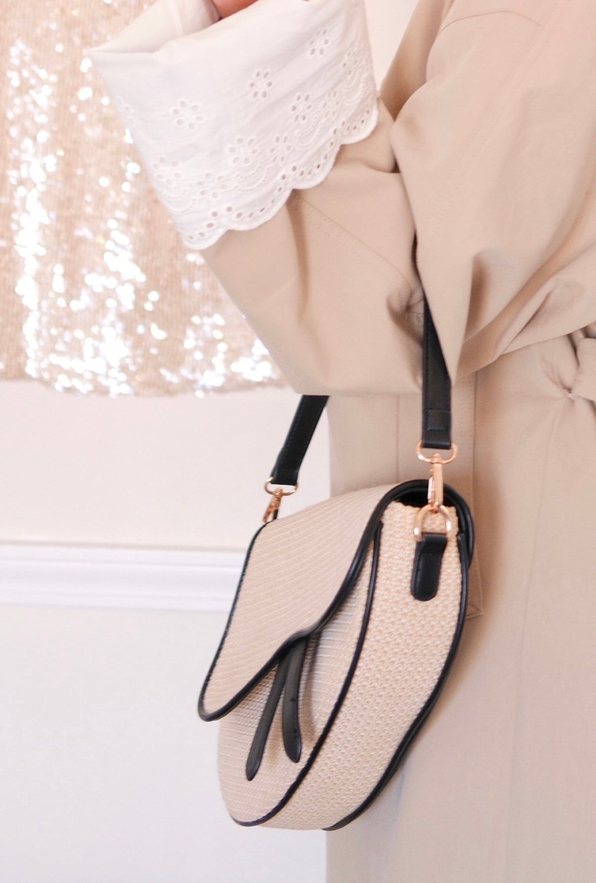 The Camille Raffia Saddle Bag