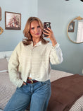 Load image into Gallery viewer, Timeless Threads Cardigan - Oatmeal Stripes
