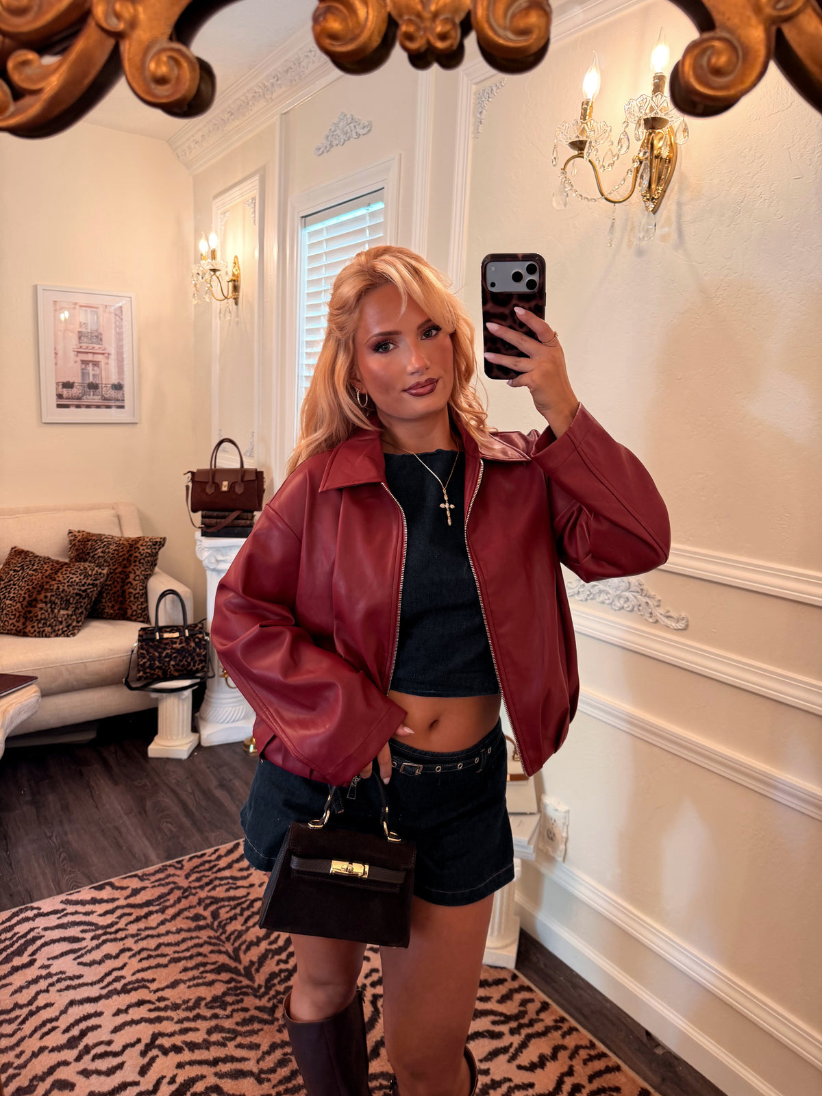 The SoHo Leather Jacket — Cabernet
