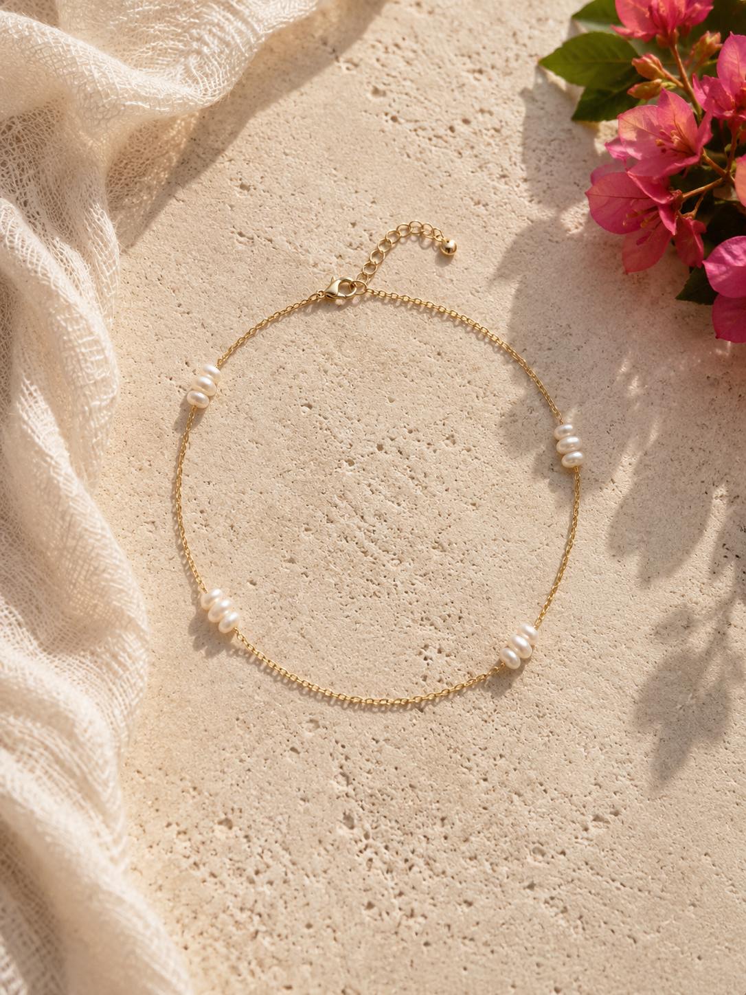 The Solène Pearl Anklet