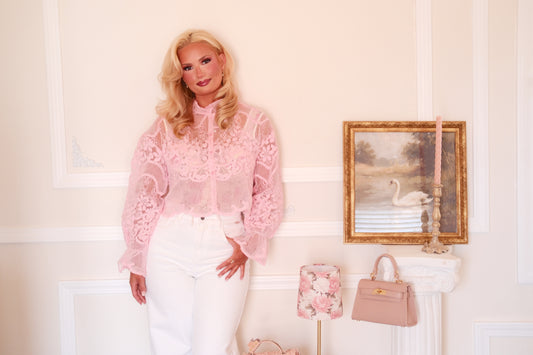 The Luxembourg Lace Blouse - Peony