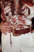 Load image into Gallery viewer, Marivelle Lace Blouse – Mocha Bloom

